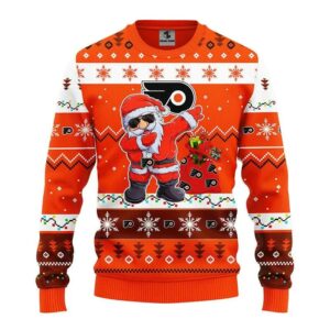 Philadelphia Flyers Dabbing Santa Claus Ugly Christmas Sweater, NHL Christmas Sweater