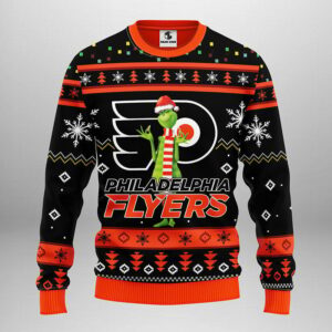 Philadelphia Flyers Funny Grinch Ugly Christmas Sweater