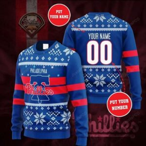 Philadelphia Phillies Custom Ugly Christmas Sweater, MLB Christmas Sweater