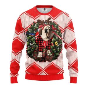 Philadelphia Phillies Pub Dog Ugly Christmas Sweater, MLB Christmas Sweater