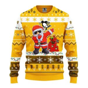 Pittsburgh Penguins Dabbing Santa Claus Ugly Christmas Sweater, NHL Christmas Sweater