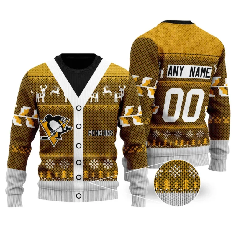 NHL Pittsburgh Penguins | Personalized Name &amp; Number Unisex Sweater For Christmas Season