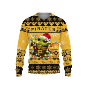 Pittsburgh Pirates Baby Yoda Star Wars Ugly Christmas Sweater, MLB Christmas Sweater