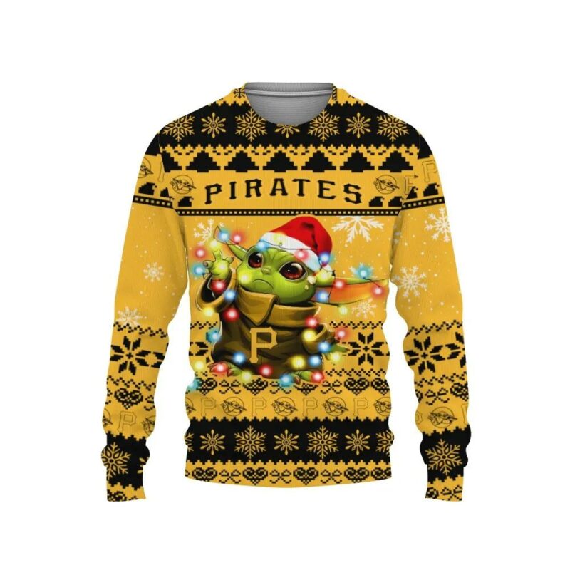 Pittsburgh Pirates Baby Yoda Star Wars Ugly Christmas Sweater, MLB Christmas Sweater