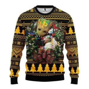 Pittsburgh Pirates Groot Hug Ugly Christmas Sweater, MLB Christmas Sweater