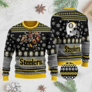 Pittsburgh Steelers Player Rushing Ugly Christmas Sweater, NFL Christmas Sweater