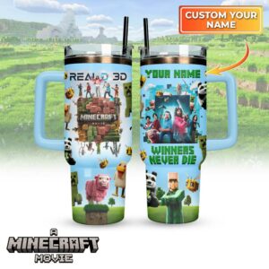 A Minecraft Movie Custom Stanley Quencher 40oz Stainless Steel Tumbler With Handle - Threewoofs