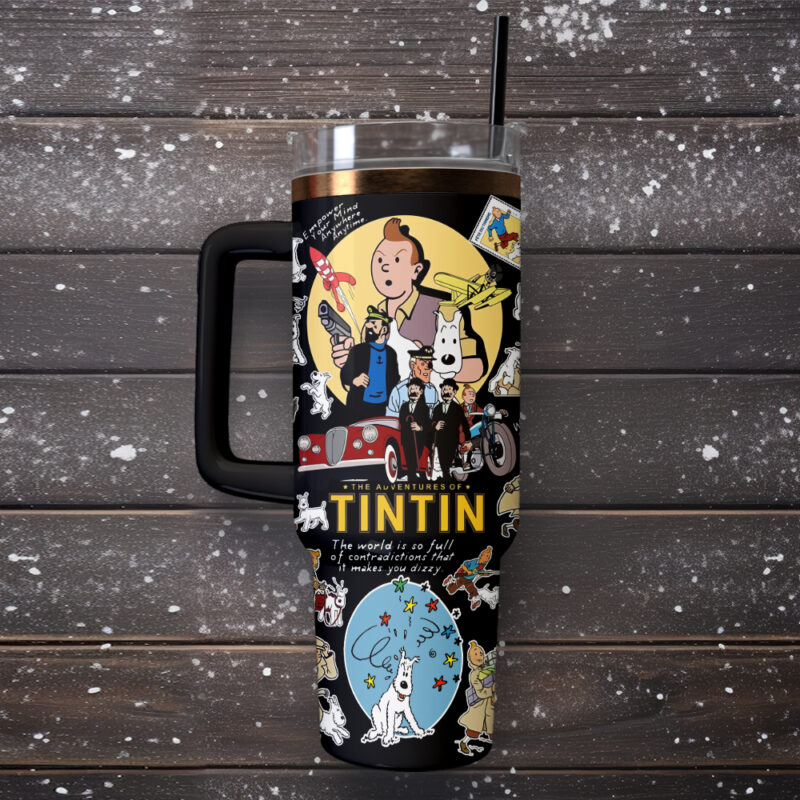 The Adventure Of Tintin Movies Custom Stanley Quencher 40oz Stainless Steel Tumbler With Handle - Threewoofs - Image 13
