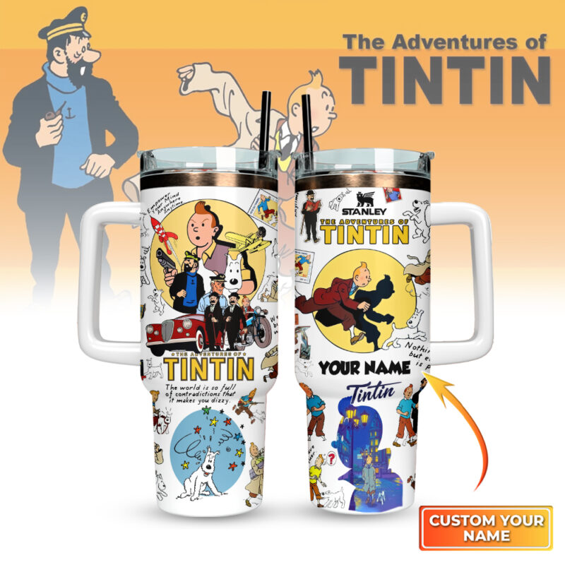 The Adventure Of Tintin Movies Custom Stanley Quencher 40oz Stainless Steel Tumbler With Handle - Threewoofs - Image 7