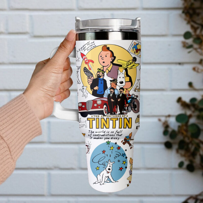 The Adventure Of Tintin Movies Custom Stanley Quencher 40oz Stainless Steel Tumbler With Handle - Threewoofs - Image 11