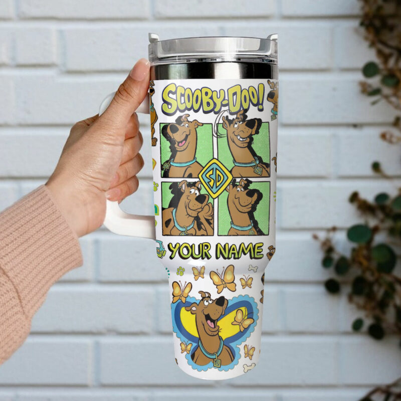 Scooby-Doo Cartoon Custom Stanley Quencher 40oz Stainless Steel Tumbler With Handle - Threewoofs - Image 3