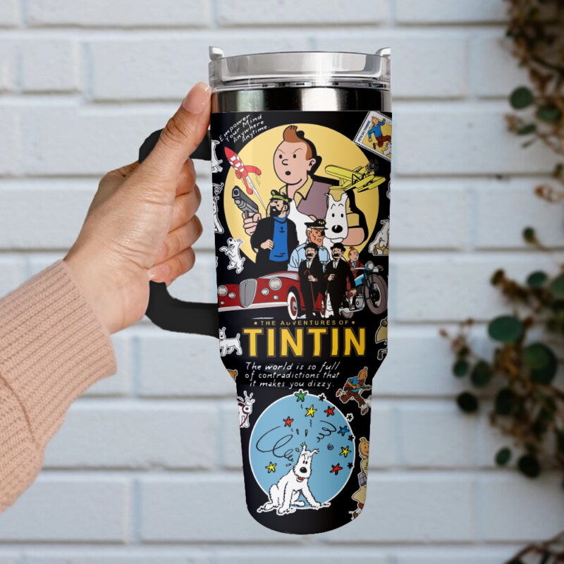 The Adventure Of Tintin Movies Custom Stanley Quencher 40oz Stainless Steel Tumbler With Handle - Threewoofs - Image 14