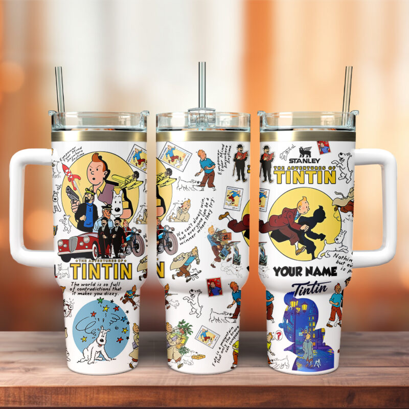 The Adventure Of Tintin Movies Custom Stanley Quencher 40oz Stainless Steel Tumbler With Handle - Threewoofs - Image 8
