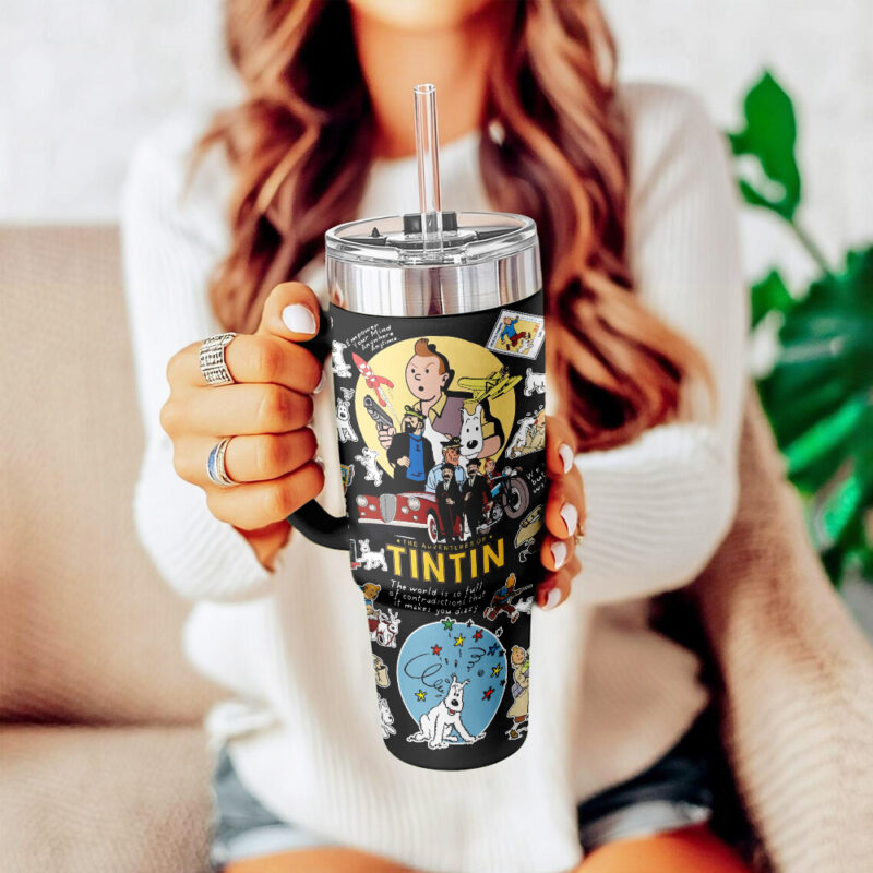 The Adventure Of Tintin Movies Custom Stanley Quencher 40oz Stainless Steel Tumbler With Handle - Threewoofs - Image 15
