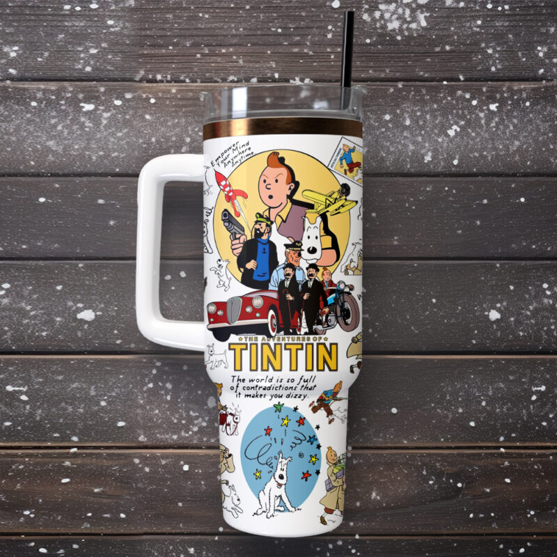 The Adventure Of Tintin Movies Custom Stanley Quencher 40oz Stainless Steel Tumbler With Handle - Threewoofs - Image 9