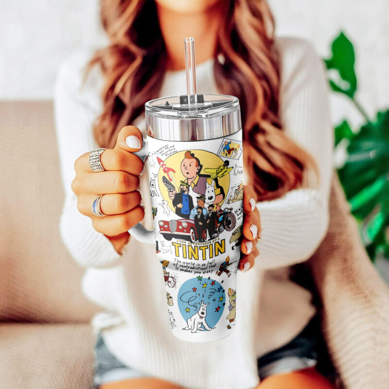 The Adventure Of Tintin Movies Custom Stanley Quencher 40oz Stainless Steel Tumbler With Handle - Threewoofs - Image 10