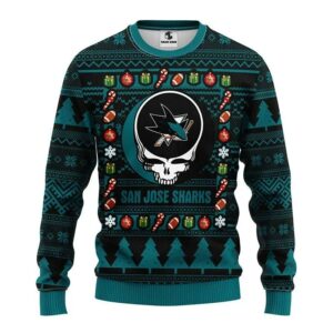 San Jose Sharks Grateful Dead Ugly Christmas Sweater, NHL Christmas Sweater