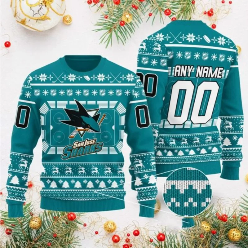 NHL San Jose Sharks Ugly Sweater V2 For Christmas Season