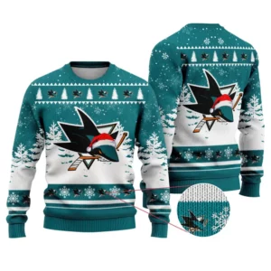 NHL San Jose Sharks Personalized Name Christmas Design Ugly Sweater ST2301