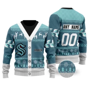 NHL Seattle Kraken | Personalized Name &amp; Number Unisex Sweater For Christmas Season