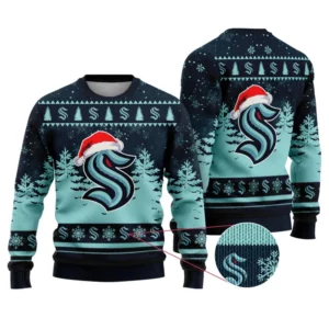 NHL Seattle Kraken Personalized Name Christmas Design Ugly Sweater ST2301