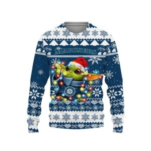 Seattle Mariners Baby Yoda Star Wars Ugly Christmas Sweater, MLB Christmas Sweater