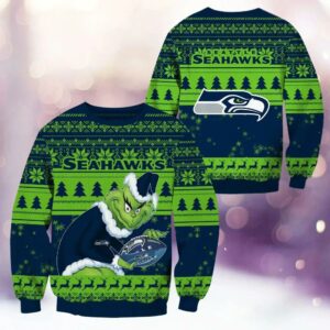 Seattle Seahawks Grinch Stolen Ugly Christmas Sweater, NFL Christmas Sweater