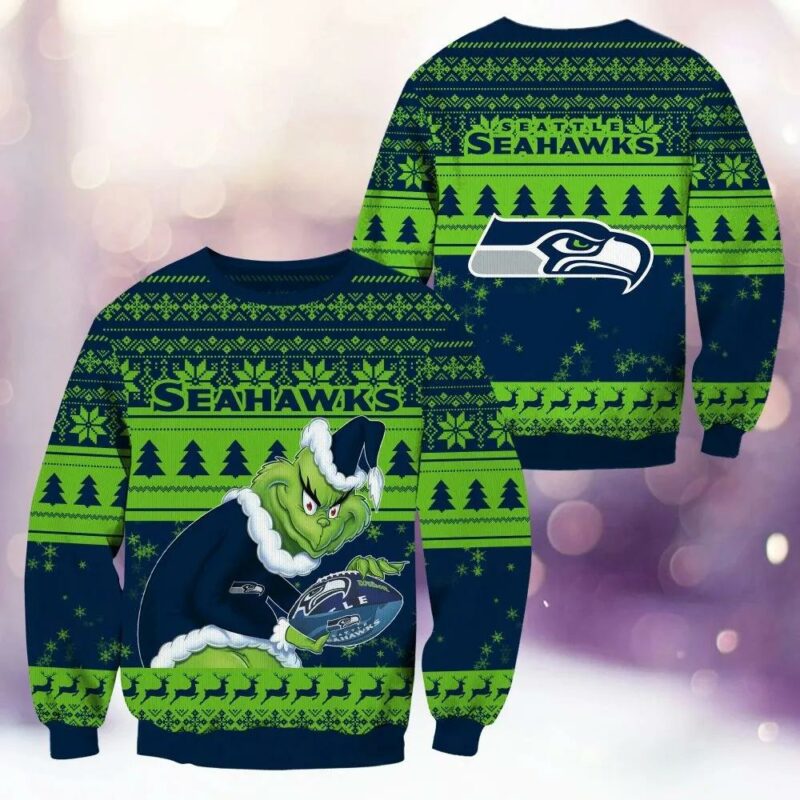 Seattle Seahawks Grinch Stolen Ugly Christmas Sweater, NFL Christmas Sweater