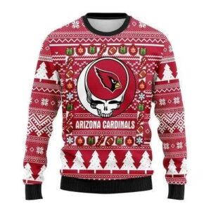 Skull Arizona Cardinals NFL Ugly Christmas Sweater, NFL Christmas Sweater