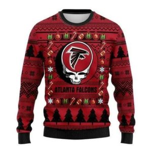Skull Atlanta Falcons Ugly Christmas Sweater, NFL Christmas Sweater
