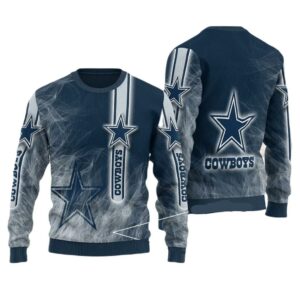 Smoke Graphic Dallas Cowboys Ugly Sweater, Christmas Sweater Dallas Cowboys