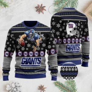 Snow New York Giants Ugly Christmas Sweater, NFL Christmas Sweater