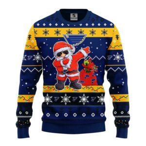 St. Louis Blues Dabbing Santa Claus Ugly Christmas Sweater, NHL Christmas Sweater