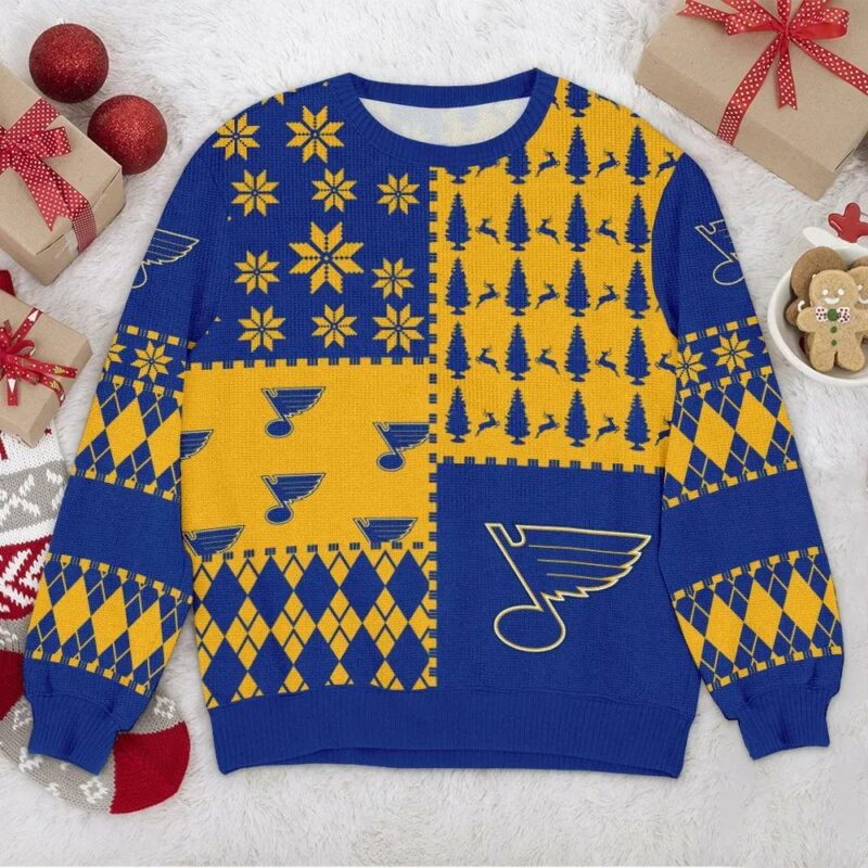 St. Louis Blues NHL Ugly Christmas Sweater, NHL Christmas Sweater