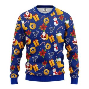 St. Louis Blues Santa Claus Snowman Ugly Christmas Sweater, NHL Christmas Sweater