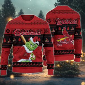 St. Louis Cardinals Grinch Stolen Ugly Christmas Sweater, MLB Christmas Sweater