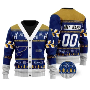 NHL St. Louis Blues | Personalized Name &amp; Number Unisex Sweater For Christmas Season