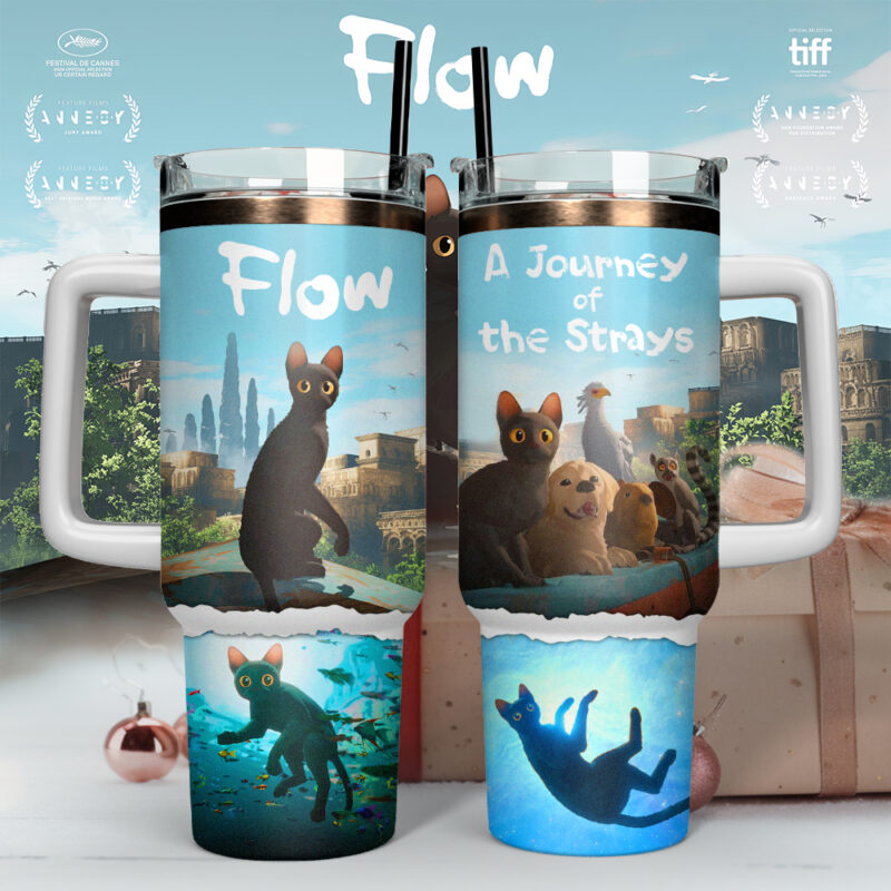 Flow Oscar 2024 Movies Custom Stanley Quencher 40oz Stainless Steel Tumbler With Handle - Threewoofs - Image 4
