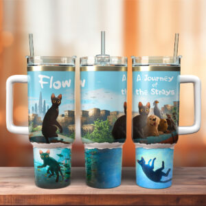 Flow Oscar 2024 Movies Custom Stanley Quencher 40oz Stainless Steel Tumbler With Handle - Threewoofs