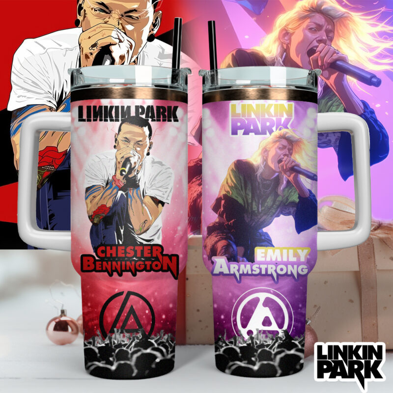 Linkin Park Music Custom Stanley Quencher 40oz Stainless Steel Tumbler With Handle - Threewoofs - Image 4