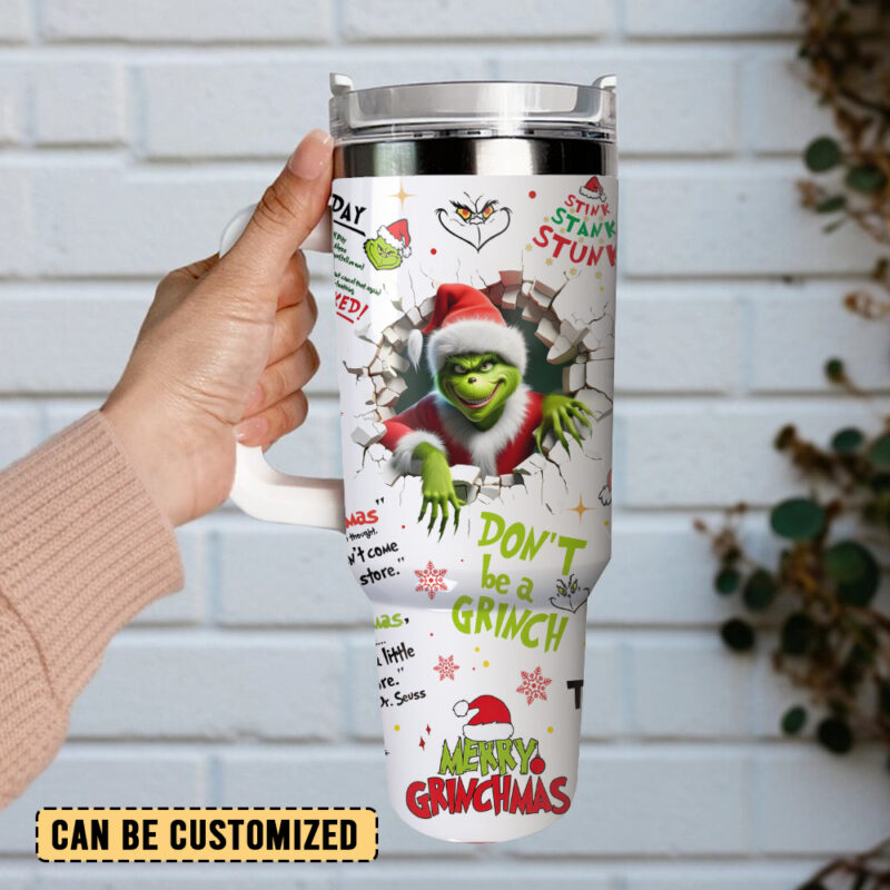 The Grinch Movies Christmas Custom Stanley Quencher 40oz Stainless Steel Tumbler With Handle - Threewoofs - Image 4