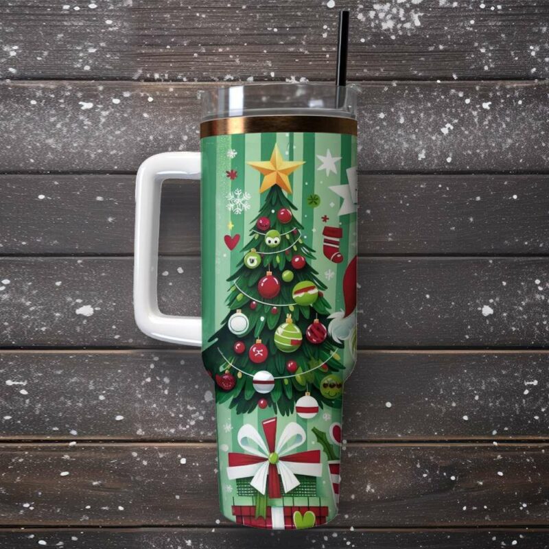 The Grinch Movies Christmas Custom Stanley Quencher 40oz Stainless Steel Tumbler With Handle - Threewoofs - Image 3
