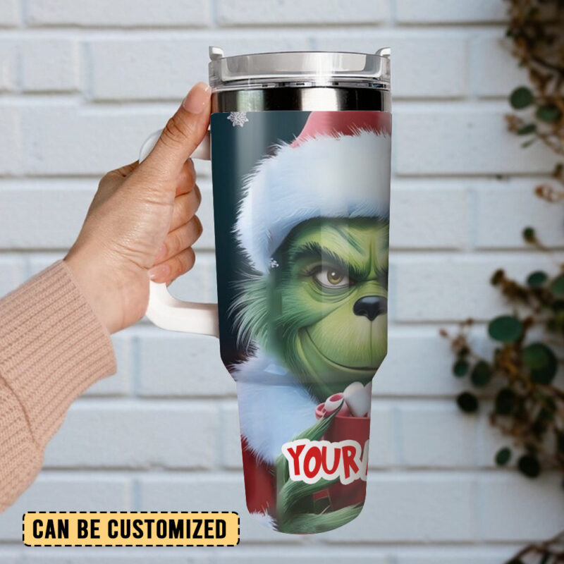 The Grinch Movies Christmas Custom Stanley Quencher 40oz Stainless Steel Tumbler With Handle - Threewoofs - Image 3
