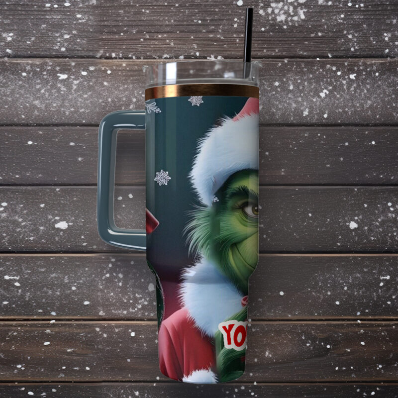 The Grinch Movies Christmas Custom Stanley Quencher 40oz Stainless Steel Tumbler With Handle - Threewoofs - Image 4
