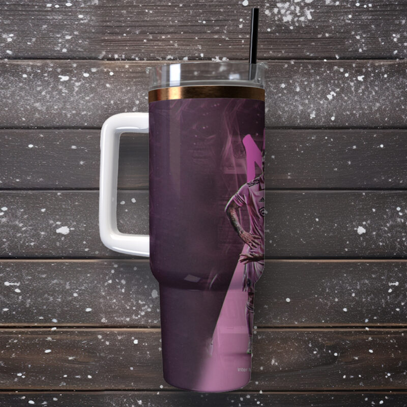 Lionel Messi Sports Custom Stanley Quencher 40oz Stainless Steel Tumbler With Handle - Threewoofs - Image 3