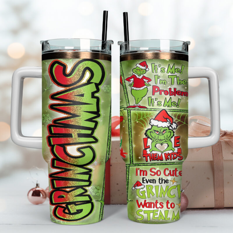 The Grinch Movies Christmas Custom Stanley Quencher 40oz Stainless Steel Tumbler With Handle - Threewoofs - Image 2