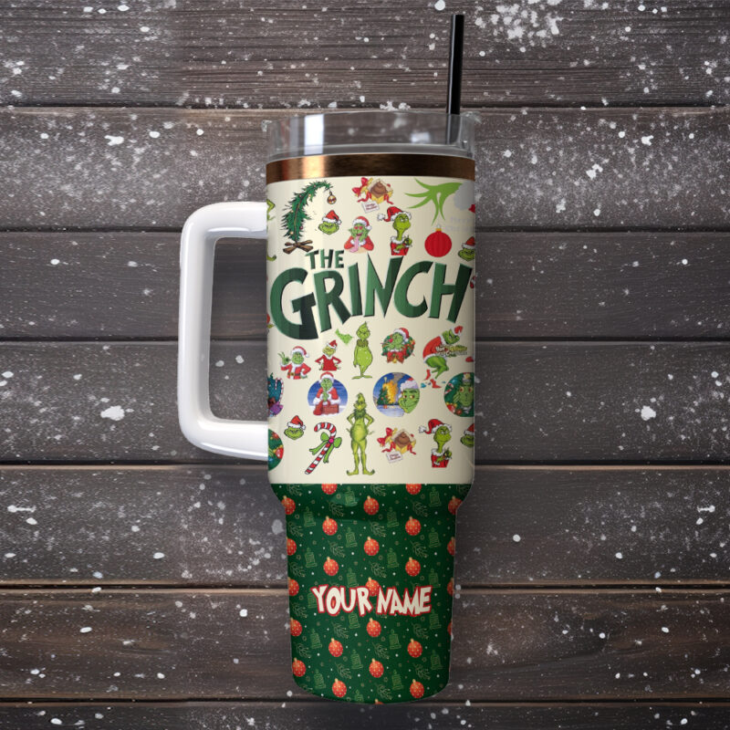 The Grinch Movies Christmas Custom Stanley Quencher 40oz Stainless Steel Tumbler With Handle - Threewoofs - Image 4