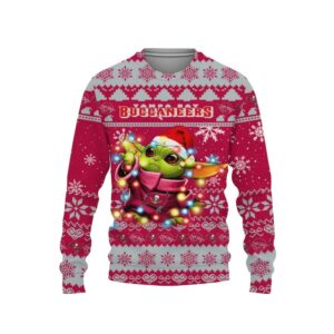Tampa Bay Buccaneers Baby Yoda Star Wars Ugly Christmas Sweater, NFL Christmas Sweater