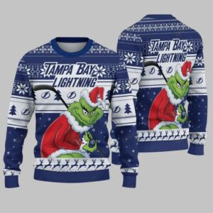 Tampa Bay Lightning Grinch Stolen Ugly Christmas Sweater, NHL Christmas Sweater