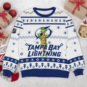 Tampa Bay Lightning NHL Grinch Ugly Christmas Sweater, NHL Christmas Sweater